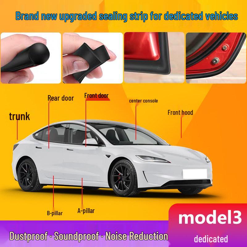 Полный комплект уплотнителей дверей салона для Tesla Model 3/Y: Звукоизолирующие, водонепроницаемые, ударопоглощающие резиновые аксессуары Tesla Model 3 + Four-Door Package
Полный комплект уплотнителей дверей салона для Tesla Model 3/Y: Звукоизолирующие, водонепроницаемые, ударопоглощающие резиновые аксессуары Tesla Model 3 + Four-Door Package
