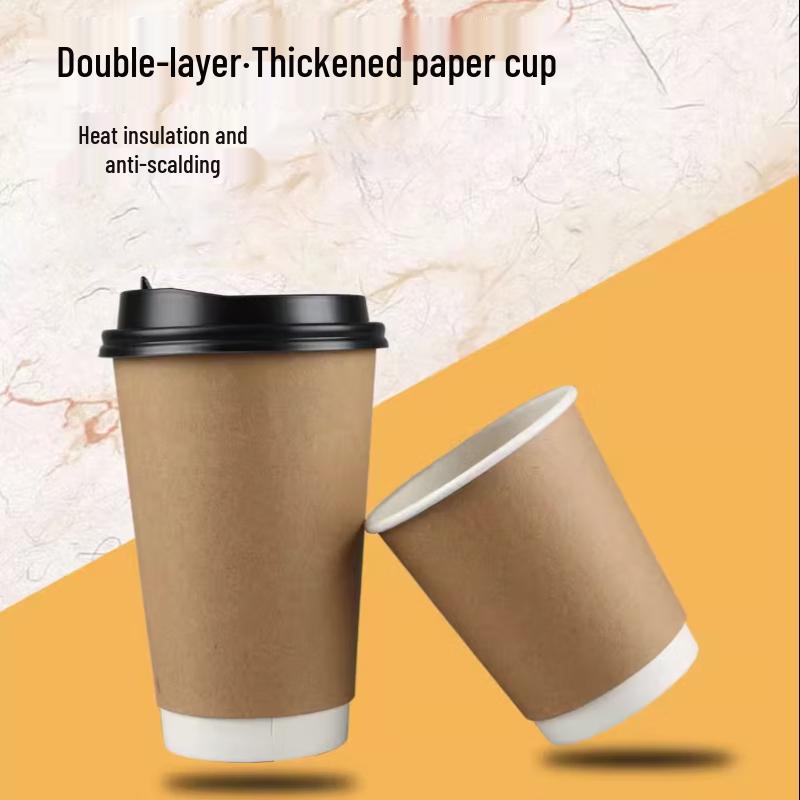 Yuchu Disposable Kraft Hot Drink Cups with Black Lids
Yuchu Disposable Kraft Hot Drink Cups with Black Lids