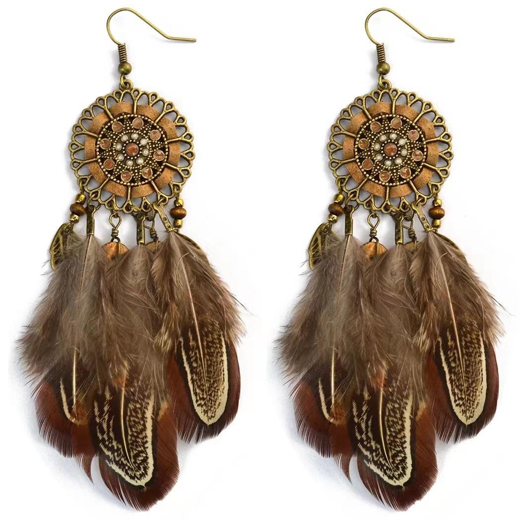 Vintage Bohemian Feather Tassel Earrings Ethnic Long Dangle Ear Jewelry Unique New Year Gift For Women Fashion
Vintage Bohemian Feather Tassel Earrings Ethnic Long Dangle Ear Jewelry Unique New Year Gift For Women Fashion