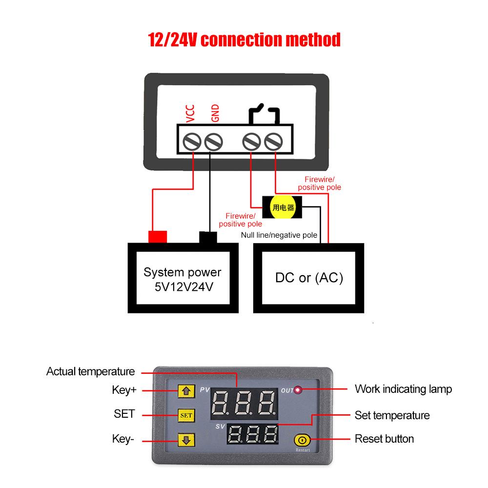 3230 Temperature Controller Digital Display Thermostat Module Temperature Control Switch Micro Heating Cooling