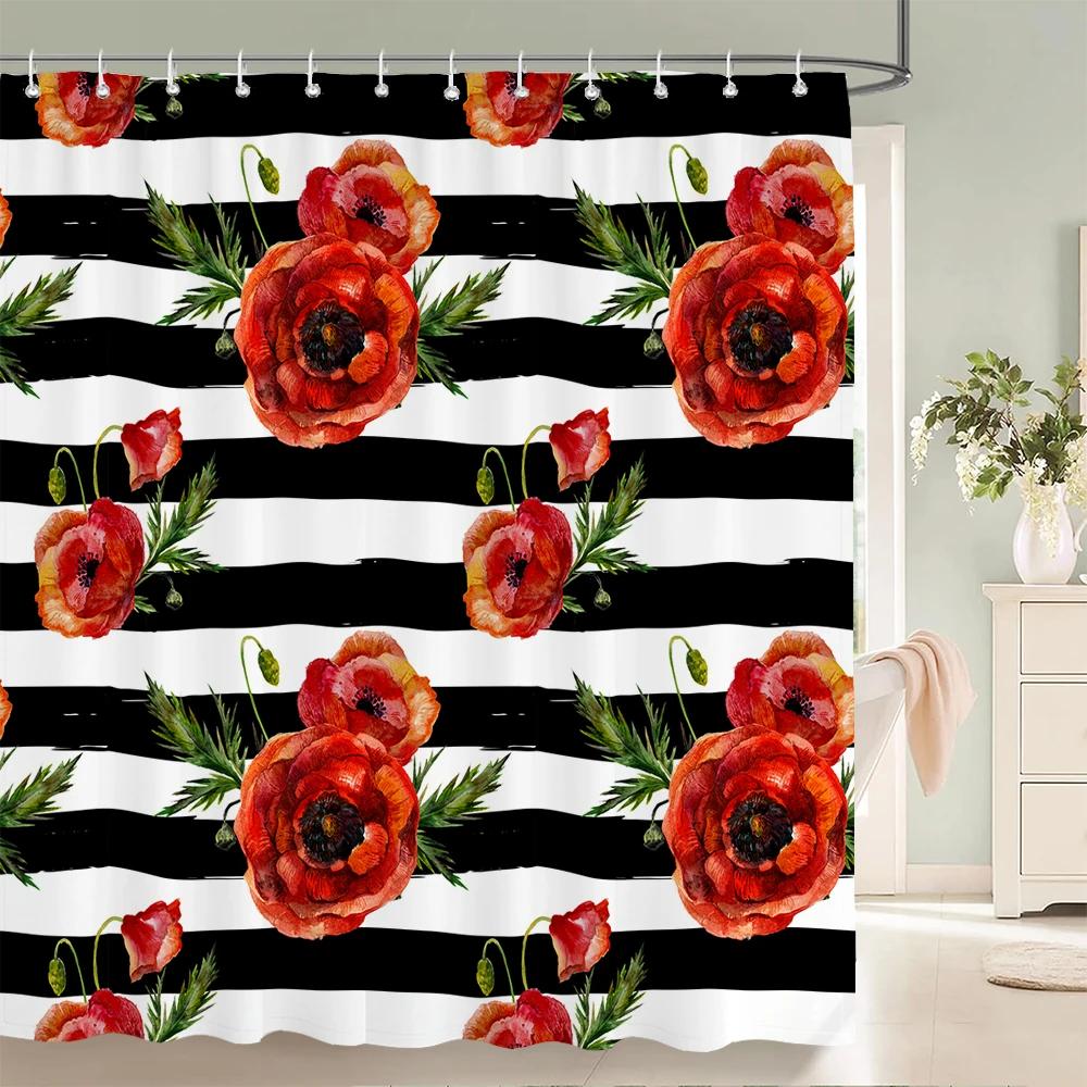 Red Flowers Shower Curtains Waterproof Fabric Floral Bath Curtains For Bathroom Bathtub Large Wide Bathing Cover With Hooks W60H190(CM)-1 Pcs
Red Flowers Shower Curtains Waterproof Fabric Floral Bath Curtains For Bathroom Bathtub Large Wide Bathing Cover With Hooks W60H190(CM)-1 Pcs