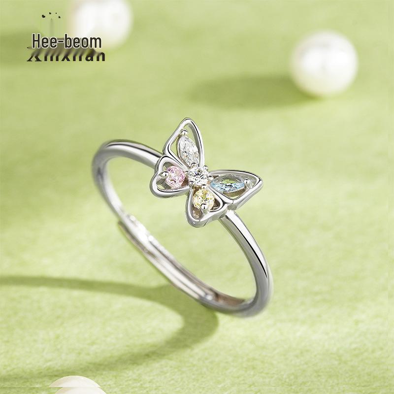 S925 Sterling Silver Butterfly Ring with Colorful Diamonds - Women s Luxury Adjustable Index Finger Band Adjustable Open платиновый
S925 Sterling Silver Butterfly Ring with Colorful Diamonds - Women s Luxury Adjustable Index Finger Band Adjustable Open платиновый
