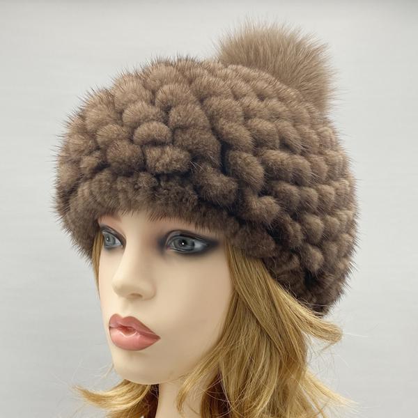Berets for women real knitted mink fur hat pompom pineapple shaped winter cap stylish warm headwear світло-коричневого кольору
Berets for women real knitted mink fur hat pompom pineapple shaped winter cap stylish warm headwear світло-коричневого кольору