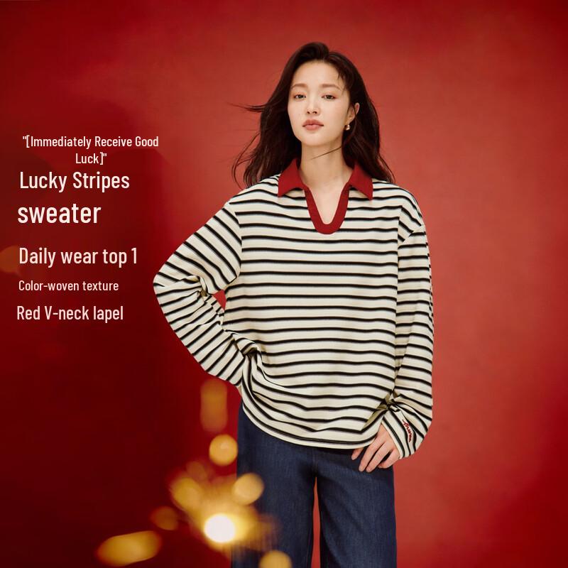 INMAN Women s Striped Polo Collar Long-Sleeve T-Shirt M
INMAN Women s Striped Polo Collar Long-Sleeve T-Shirt M