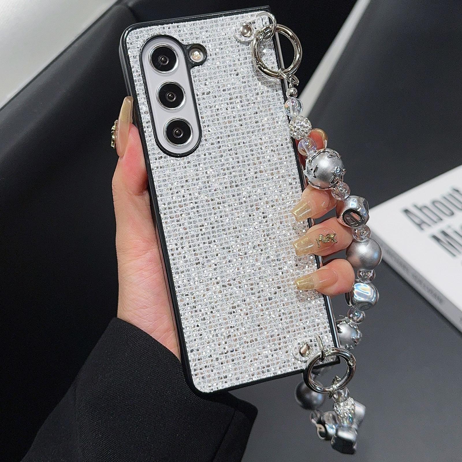 Чохол для Samsung Galaxy Z Fold6 5G Блискуча шкіра+PC Чохол для телефону з ремінцем з намистин Silver
Чохол для Samsung Galaxy Z Fold6 5G Блискуча шкіра+PC Чохол для телефону з ремінцем з намистин Silver