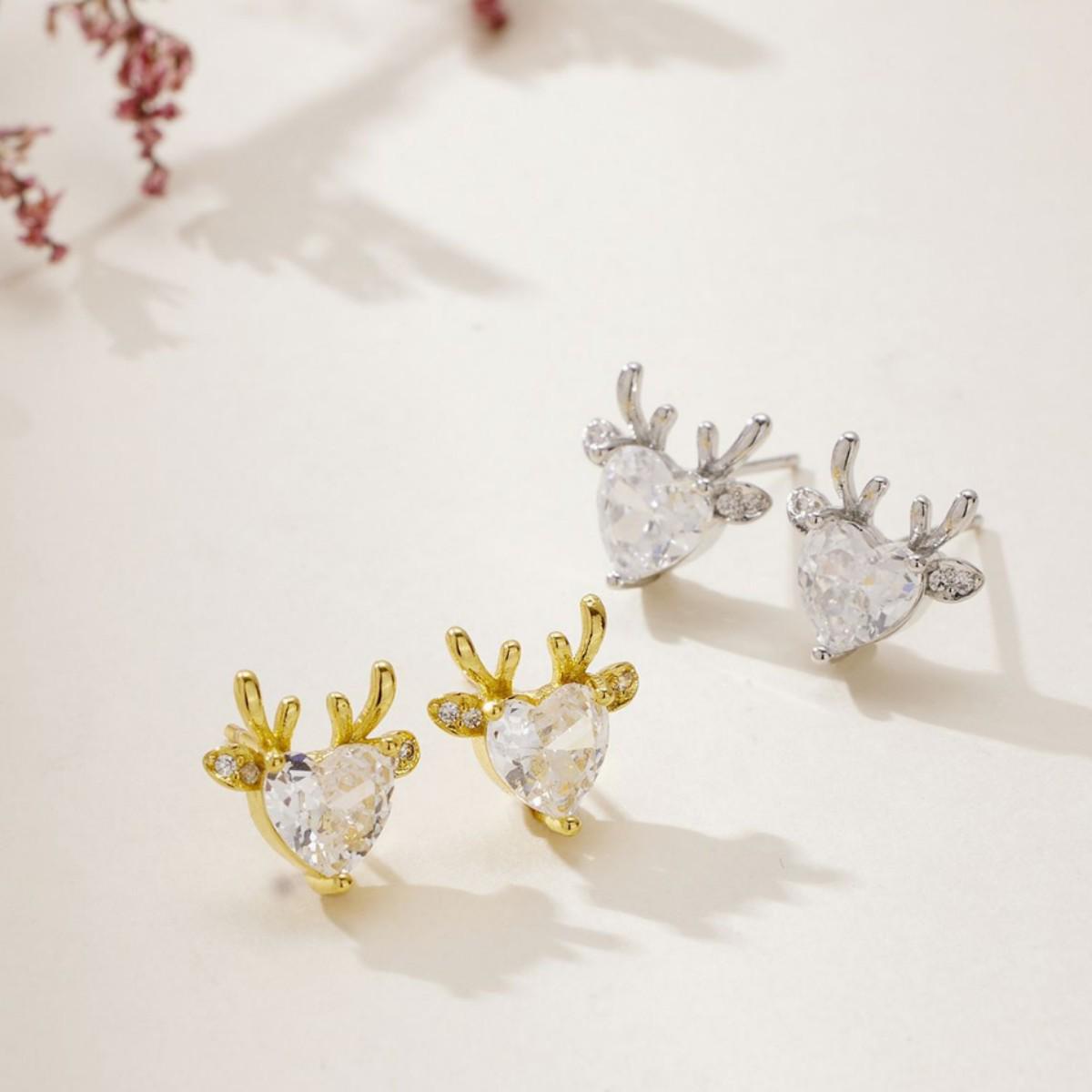 Элегантные серьги-олени с бриллиантами в форме сердца - Женские роскошные универсальные сверкающие серьги для Рождества Gold Color
Элегантные серьги-олени с бриллиантами в форме сердца - Женские роскошные универсальные сверкающие серьги для Рождества Gold Color