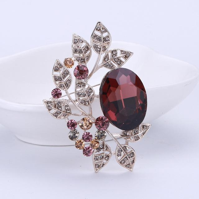 Брошь в стиле ретро, простая блестящая имитация кристалла, значок из сплава, булавка, аксессуары, темпераментное пальто, корсаж фиолетовый