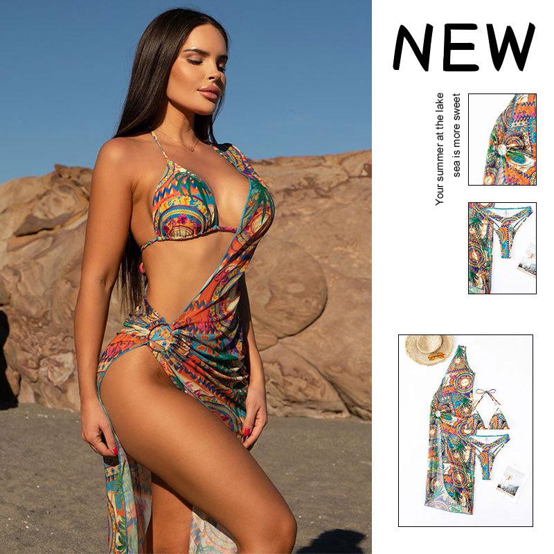 2025 European & American Sexy Print Bikini Mesh Beach Skirt Three-Piece Swimsuit Set S зелений
2025 European & American Sexy Print Bikini Mesh Beach Skirt Three-Piece Swimsuit Set S зелений