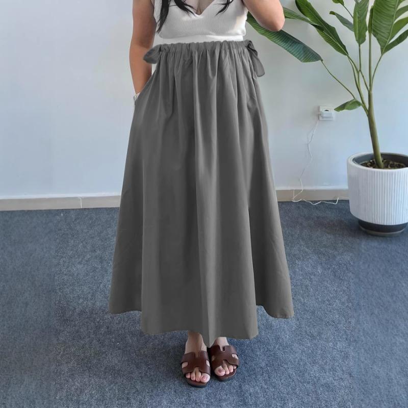 Spring Summer Elastic Waist Tie Side Maxi Skirt Women Casual Loose Pocket Long Skirt S сірий колір
Spring Summer Elastic Waist Tie Side Maxi Skirt Women Casual Loose Pocket Long Skirt S сірий колір
