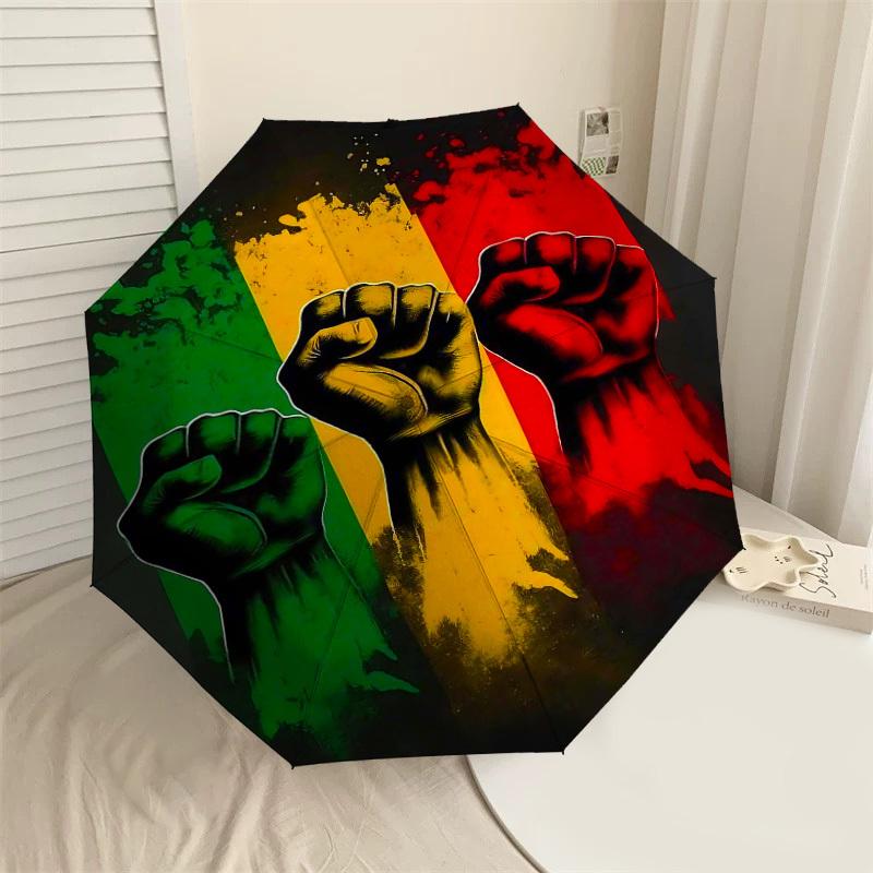 1pc Rasta, Fist Automatic Open/Close Umbrella Compact Folding Umbrella with 8-Rib Shaft for Women/Men, Elegant Birthday1321S
1pc Rasta, Fist Automatic Open/Close Umbrella Compact Folding Umbrella with 8-Rib Shaft for Women/Men, Elegant Birthday1321S