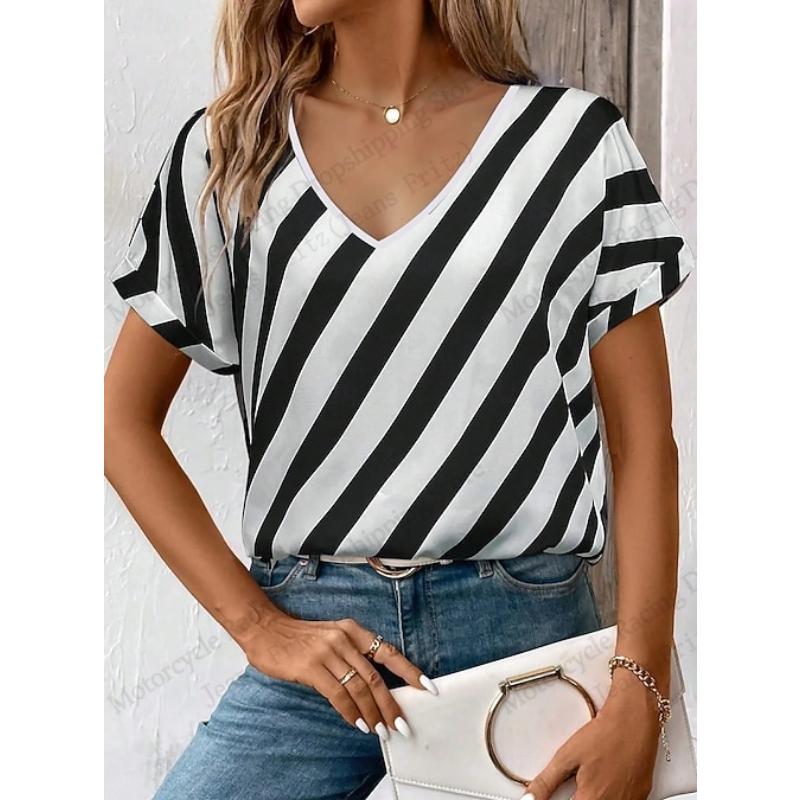 New Women s Geometric Striped 3d Print T-shirt Women Fashion Casual V-Neck Short Sleeve Daily Tops Tees Women Clothes Large Size XL
New Women s Geometric Striped 3d Print T-shirt Women Fashion Casual V-Neck Short Sleeve Daily Tops Tees Women Clothes Large Size XL