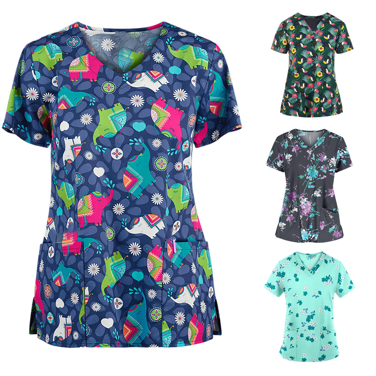 Женские топы с короткими рукавами и v-образным вырезом, рабочая блузка на День Благодарения 
Женские топы с короткими рукавами и v-образным вырезом, рабочая блузка на День Благодарения