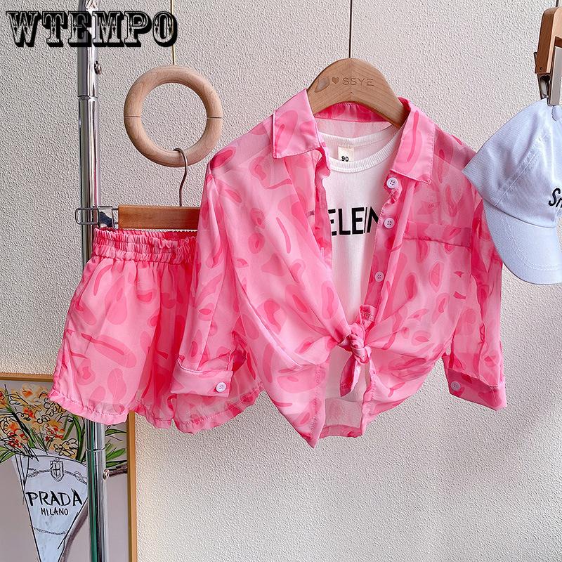 Girls Summer Outfit Leopard Print Sunscreen Long Sleeved Top and Shorts Two-piece Set for Baby Girls 90
Girls Summer Outfit Leopard Print Sunscreen Long Sleeved Top and Shorts Two-piece Set for Baby Girls 90