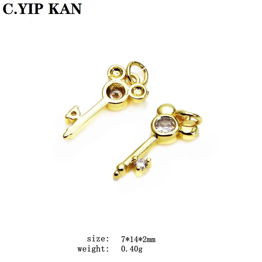 Heart lock key Small Pendant Cute little feet elephants charms micro zircon copper gold plated pendant DIY bracelet necklace acc
Heart lock key Small Pendant Cute little feet elephants charms micro zircon copper gold plated pendant DIY bracelet necklace acc