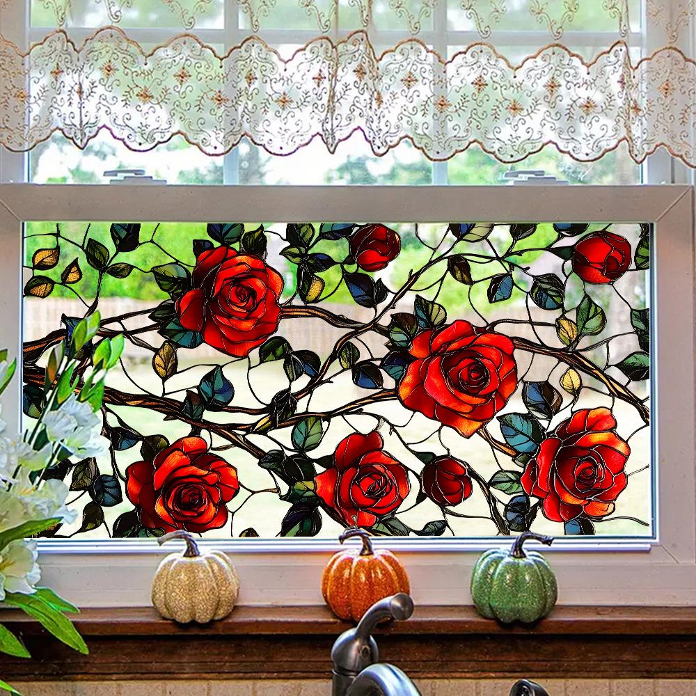 Bright Rose Leaves Balcony Glass Window Beautification and Decoration Electrostatic Window Stickers
Bright Rose Leaves Balcony Glass Window Beautification and Decoration Electrostatic Window Stickers