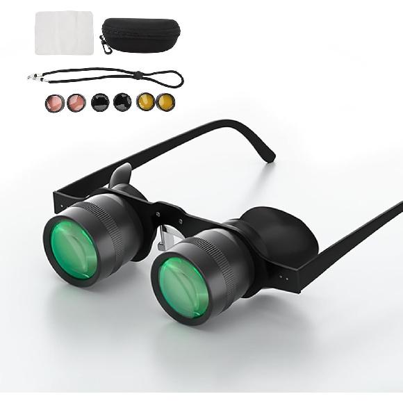 Handsfree Binocular Glasses, Professional Portable Telescope, Three Color Polarized Lens, HD Opera Glasses for Adults Kids, 10X Zoom
Handsfree Binocular Glasses, Professional Portable Telescope, Three Color Polarized Lens, HD Opera Glasses for Adults Kids, 10X Zoom