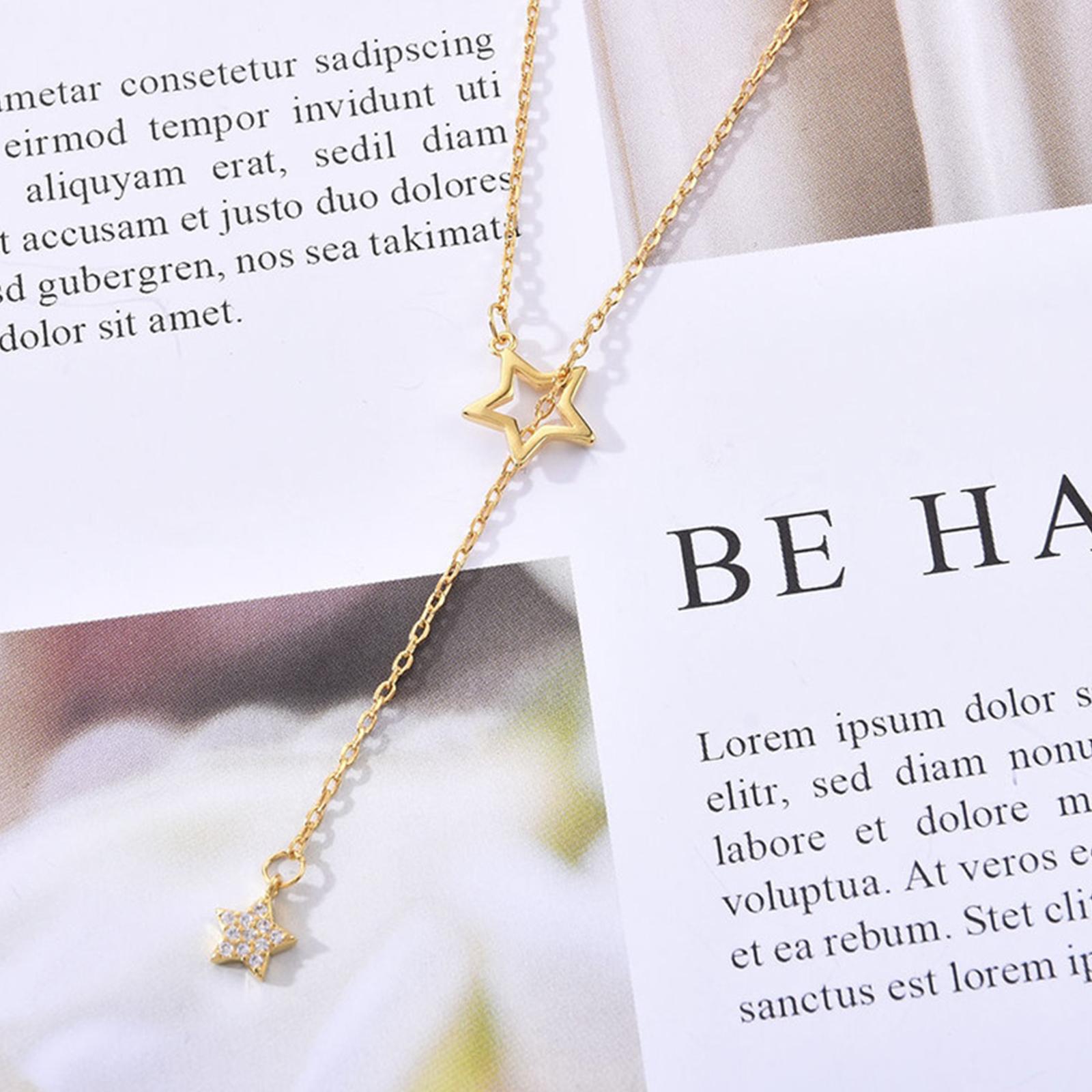 Ожерелье из сплава с циркониевой звездой, полое, элегантное, с простой кисточкой на ключице золотой
Ожерелье из сплава с циркониевой звездой, полое, элегантное, с простой кисточкой на ключице золотой