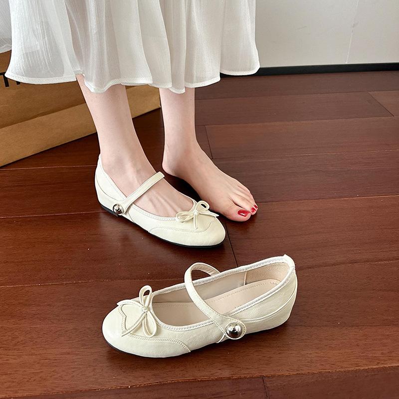 Bow round head Mary Jane ballet shoes inner height increase shallow mouth flat shoes women spring and summer single shoes women 36
Bow round head Mary Jane ballet shoes inner height increase shallow mouth flat shoes women spring and summer single shoes women 36