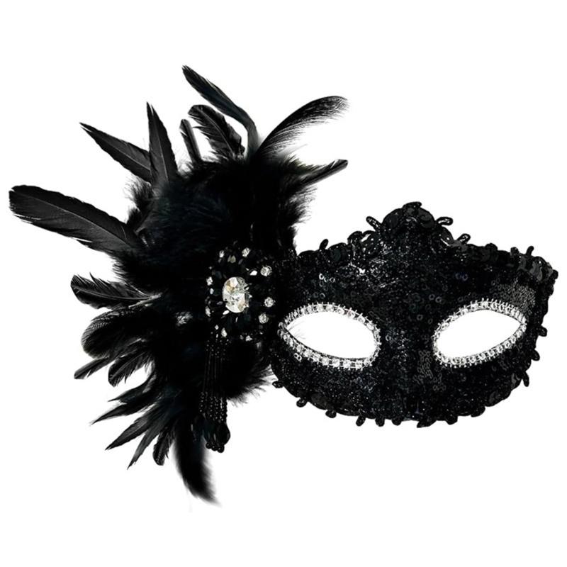 Rhinestones Mask Masquerade Mask Feather Mask Halloween Mask Party Mask Half Face Mask Evening Proms Mask Venetians Mask чорний
Rhinestones Mask Masquerade Mask Feather Mask Halloween Mask Party Mask Half Face Mask Evening Proms Mask Venetians Mask чорний