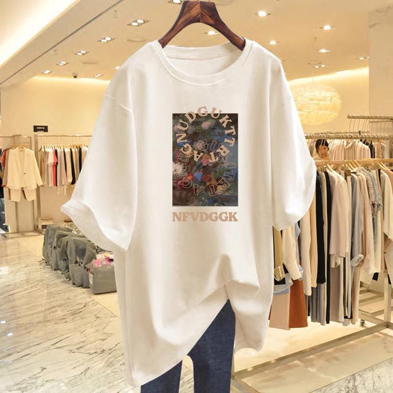 New cotton printed loose t-shirt women s summer new crew neck white casual top short-sleeved bottoming shirt XXXL
New cotton printed loose t-shirt women s summer new crew neck white casual top short-sleeved bottoming shirt XXXL