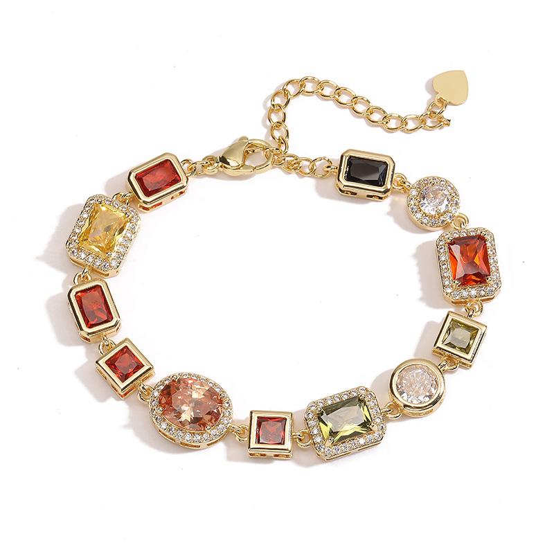 HECHENG 18K Gold-plated Zircon Irregular Geometric Shape Colored Bracelet Necklace Popular Maillard Color Neutral Accessory Other
HECHENG 18K Gold-plated Zircon Irregular Geometric Shape Colored Bracelet Necklace Popular Maillard Color Neutral Accessory Other