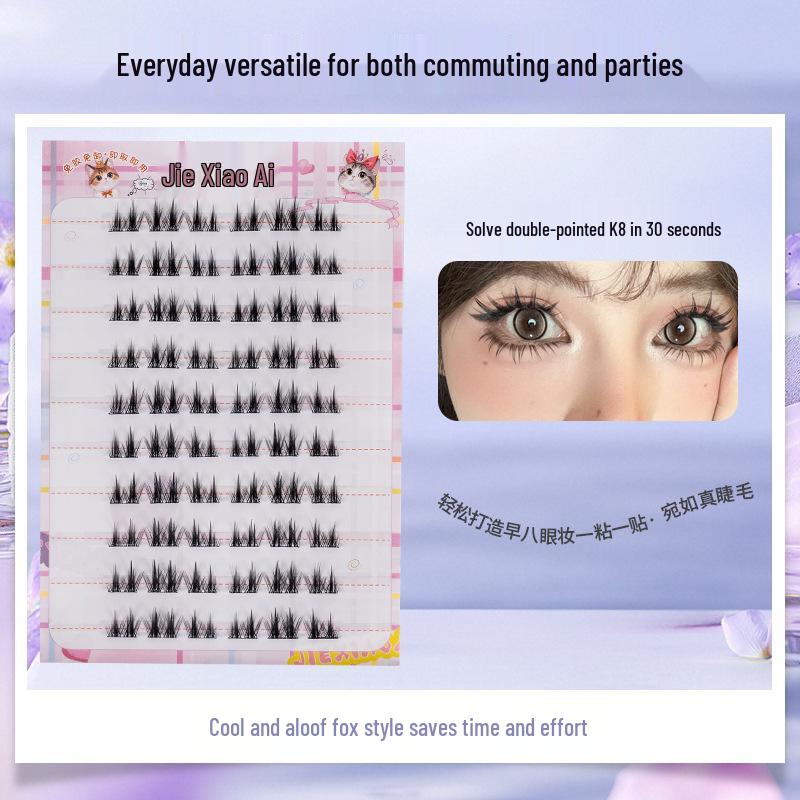 Double-Tipped K8 No-Glue White Moonlight False Eyelashes - Lively, Natural & Sweet Rabbit-Type Barbie Segmented Comic Style.
Double-Tipped K8 No-Glue White Moonlight False Eyelashes - Lively, Natural & Sweet Rabbit-Type Barbie Segmented Comic Style.