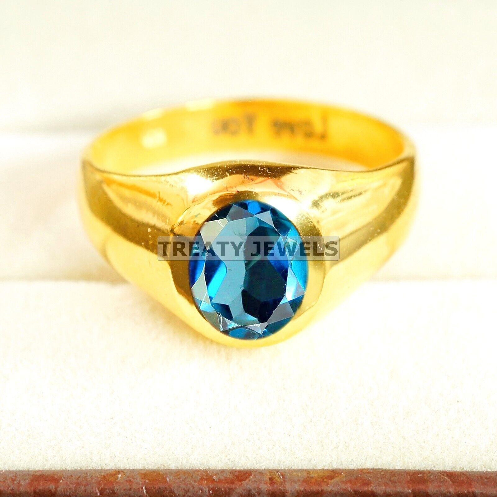 London Blue Topaz Oval With 925 Silver Sterling Gold Plated Ring For Men s #B226 JL375675968625 4-16 US золотий
London Blue Topaz Oval With 925 Silver Sterling Gold Plated Ring For Men s #B226 JL375675968625 4-16 US золотий