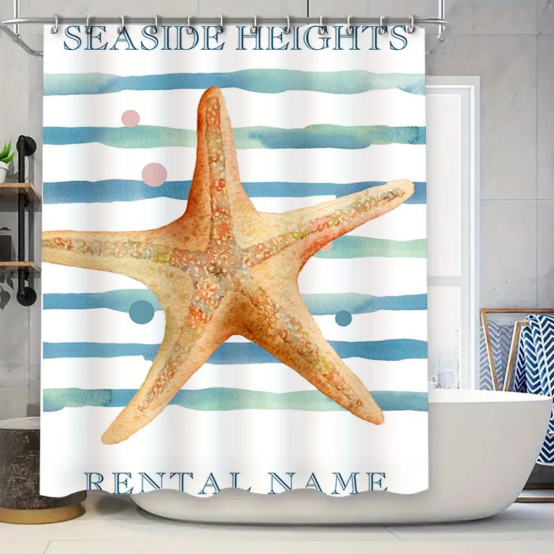 Cozy Beach Decor Shower Curtain Seaside Heights Starfish Design for Bathroom Renovation Blue Green Stripes Personalization Optio 90x180cm
Cozy Beach Decor Shower Curtain Seaside Heights Starfish Design for Bathroom Renovation Blue Green Stripes Personalization Optio 90x180cm
