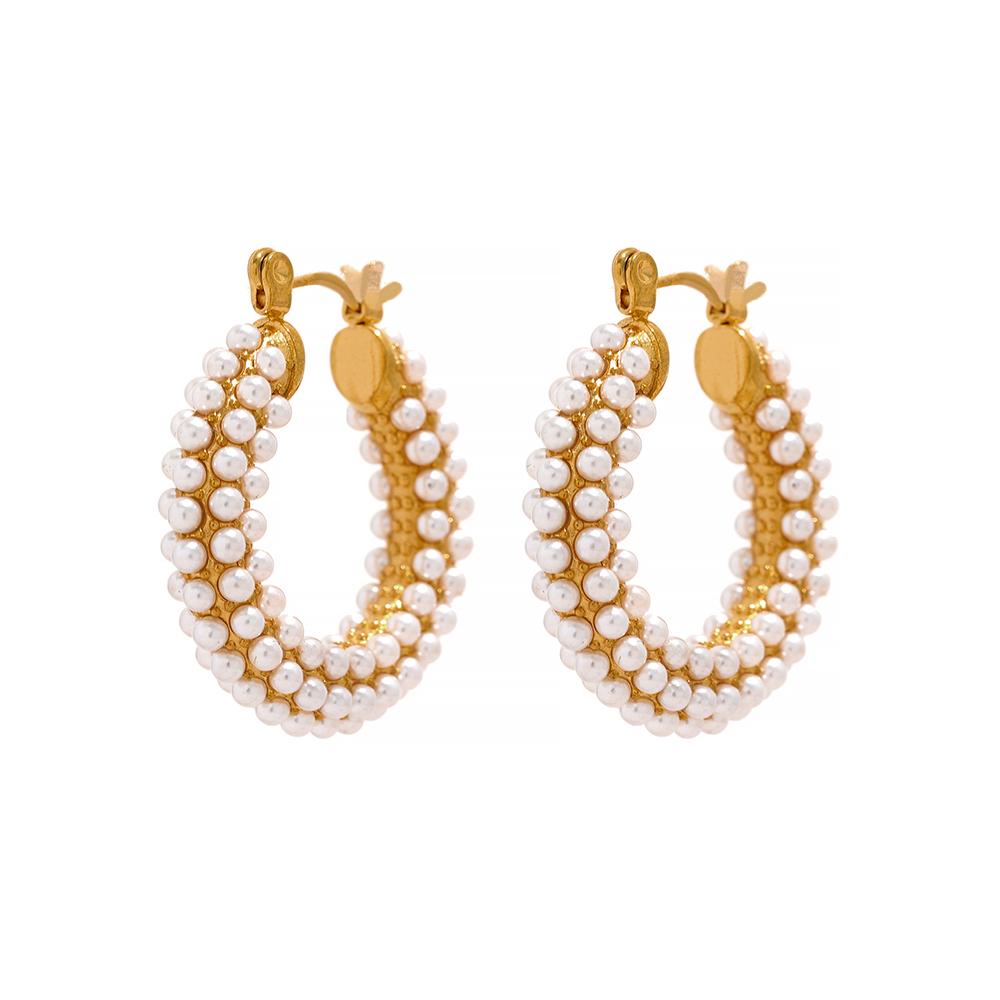 Yhpup Exquisite Luxury Stainless Steel Imitation Pearls Hoop Huggie Earrings Romantic Elegant Fashion Charm Trendy Chic Jewelry
Yhpup Exquisite Luxury Stainless Steel Imitation Pearls Hoop Huggie Earrings Romantic Elegant Fashion Charm Trendy Chic Jewelry