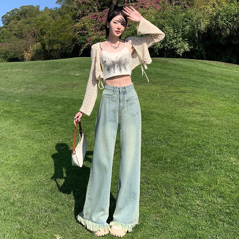 Light Blue High-waisted Slimming Wide-leg Jeans for Women s New Spring and Autumn Loose Straight Tassel Mopping Pants XXL
Light Blue High-waisted Slimming Wide-leg Jeans for Women s New Spring and Autumn Loose Straight Tassel Mopping Pants XXL