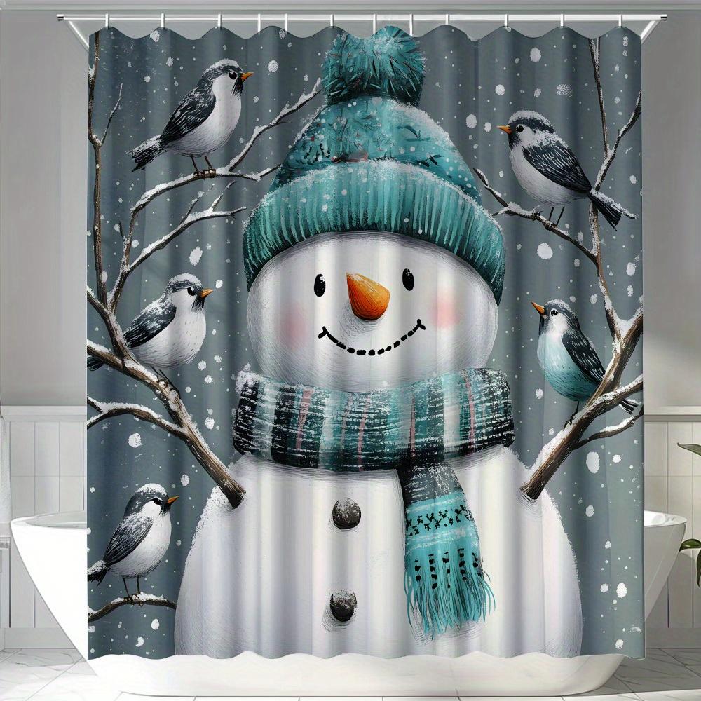 Christmas Snowman Print Shower Curtain, Polyester Fabric, With Hooks, Machine Washable, Suitable For Bathroom Dcor. W60H190(CM)-1 Pcs
Christmas Snowman Print Shower Curtain, Polyester Fabric, With Hooks, Machine Washable, Suitable For Bathroom Dcor. W60H190(CM)-1 Pcs