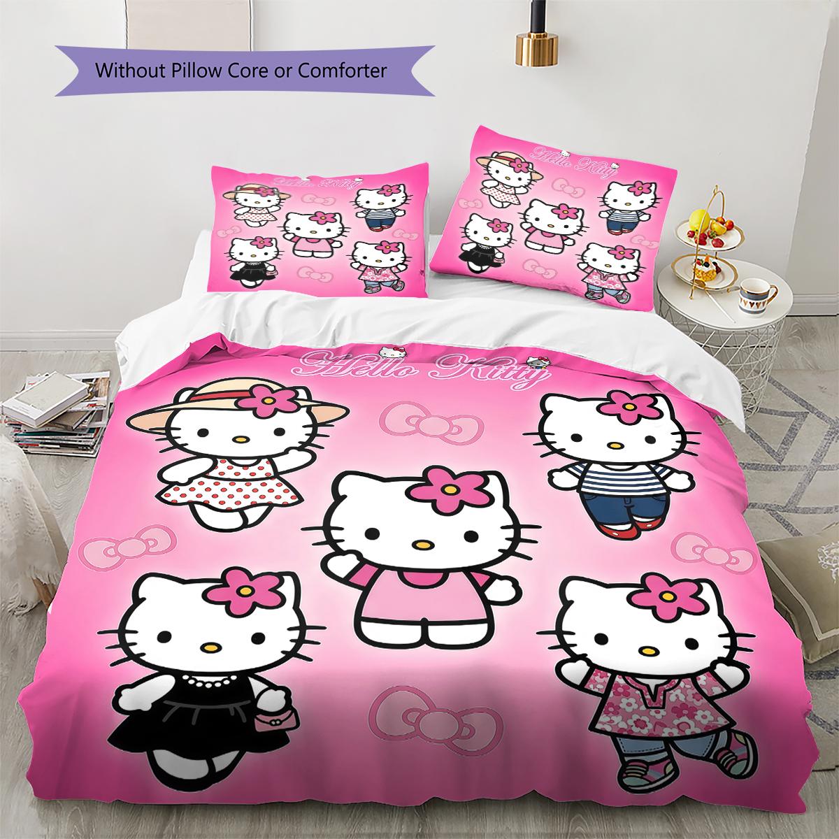 Hello Kitty Cute Pattern Bedding,Quilt Set Quilt Cover Pillowcase Home Birthday Gift(1 * duvet cover + 2 * pillowcase, without core) 135x200cm
Hello Kitty Cute Pattern Bedding,Quilt Set Quilt Cover Pillowcase Home Birthday Gift(1 * duvet cover + 2 * pillowcase, without core) 135x200cm