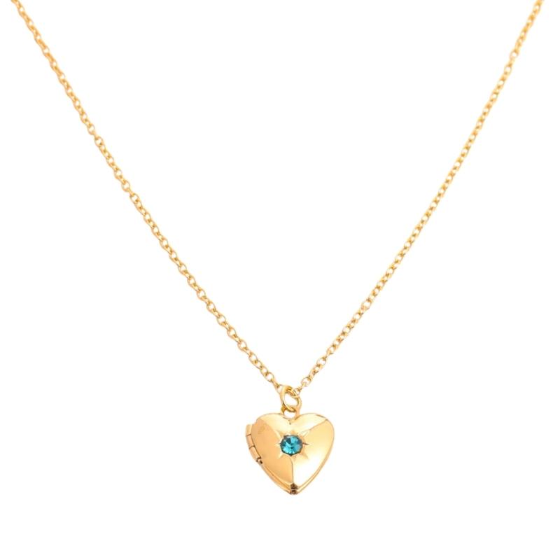 Birth Stone Heart Shaped Necklace with Photo Box Pendant Adjustable Length Neckchain Clavicle Chain Jewelry for Women
Birth Stone Heart Shaped Necklace with Photo Box Pendant Adjustable Length Neckchain Clavicle Chain Jewelry for Women