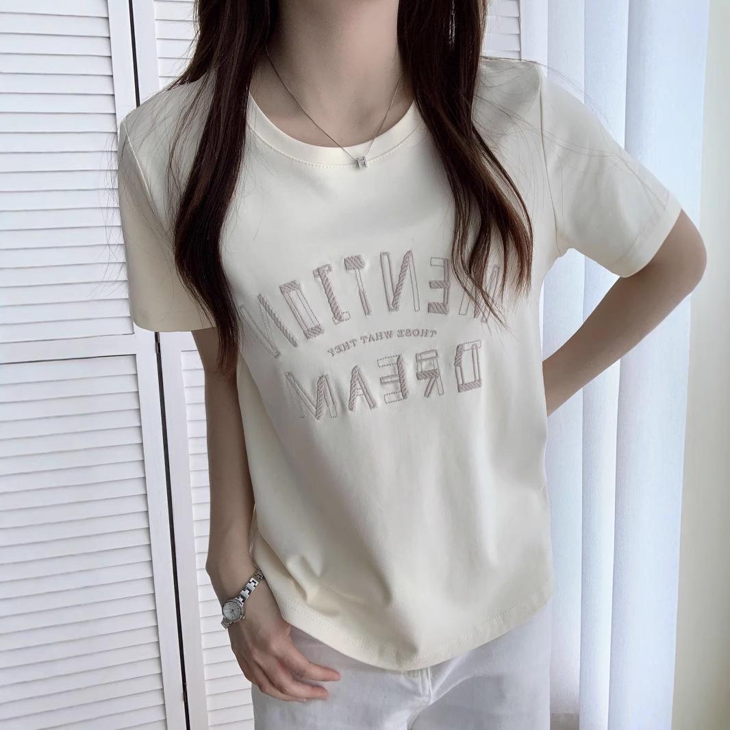 Summer Casual Slim Fit Short-Sleeve Women s T-Shirt with Letter Embroidery - New Korean Inspired Design One Size
Summer Casual Slim Fit Short-Sleeve Women s T-Shirt with Letter Embroidery - New Korean Inspired Design One Size