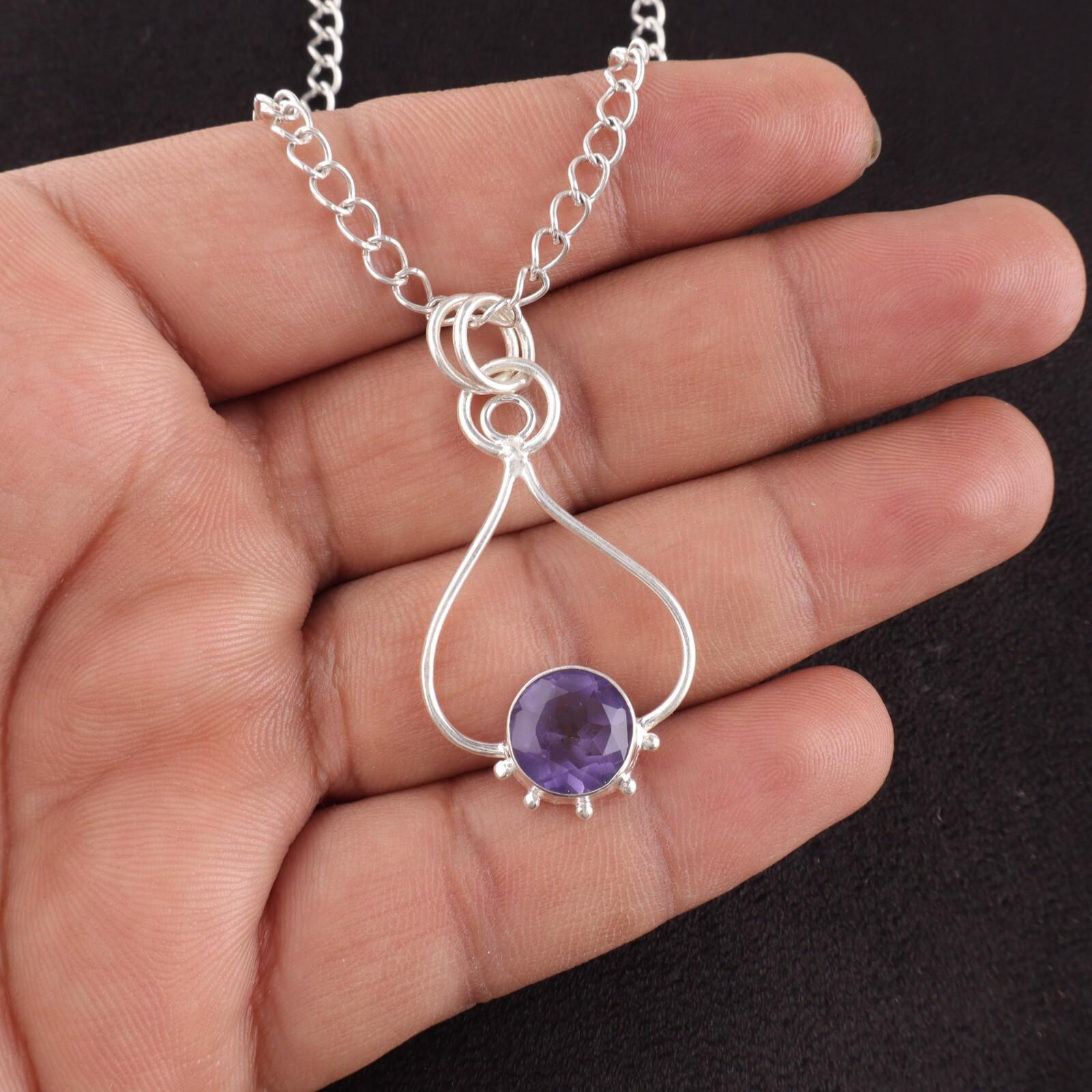 Round Iolite Gemstone 925 Silver Handcrafted Unique Trendy Anniversary Pendant PP-40-14
Round Iolite Gemstone 925 Silver Handcrafted Unique Trendy Anniversary Pendant PP-40-14