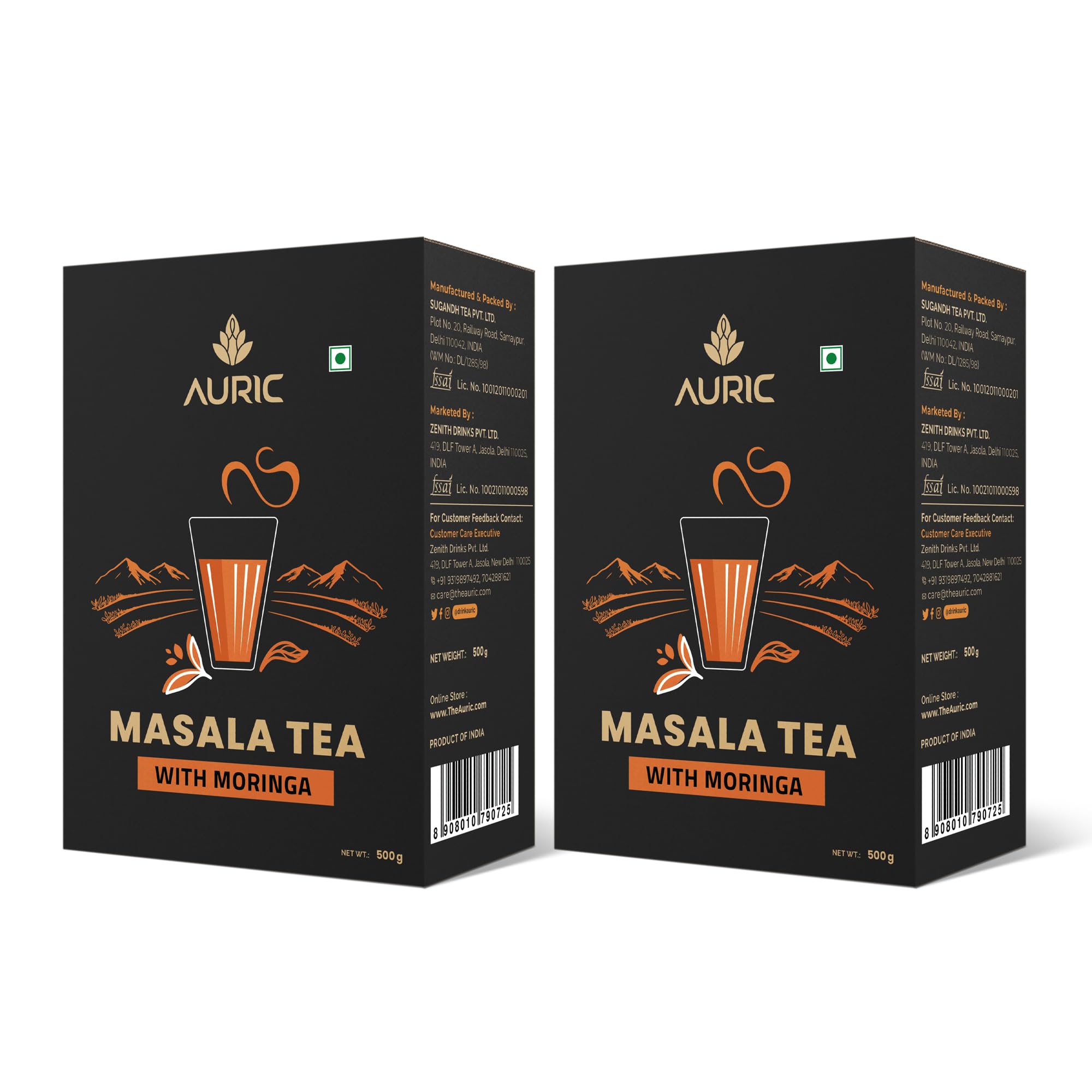 Auric Kadak Moringa Masala Tea - Black Tea from Assam & Darjeeling | Tea Blended with 7 Real Spices (Cardamom, Cinnamon, Ginger, Black Pepper, Tuls
Auric Kadak Moringa Masala Tea - Black Tea from Assam & Darjeeling | Tea Blended with 7 Real Spices (Cardamom, Cinnamon, Ginger, Black Pepper, Tuls