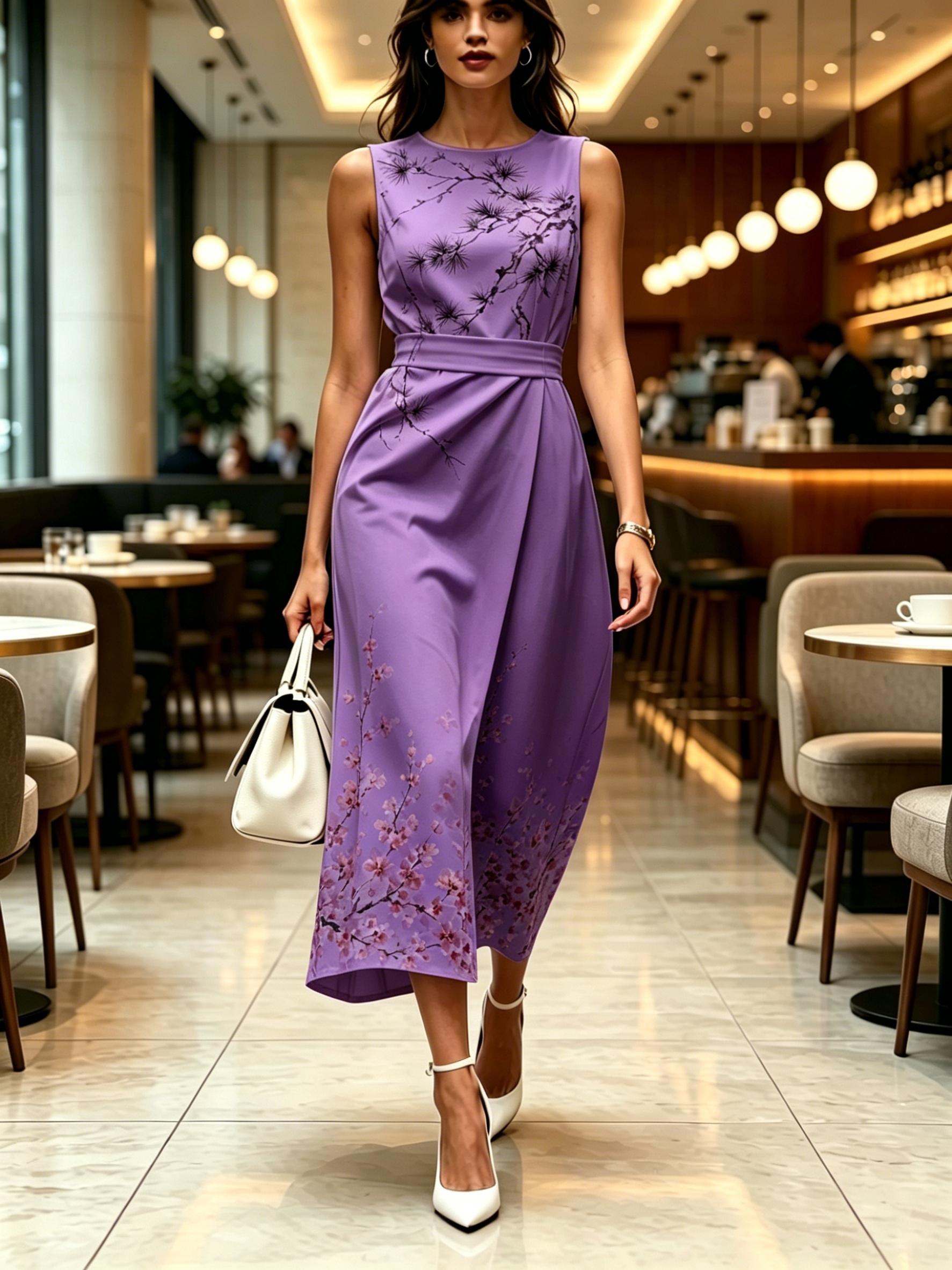 Round Neck Sleeveless Midi Dress Cherry Blossom And Pine Print Purple Color Womens Modern Elegant Casual Fashion Spring Summer Autumn Womens Clothing XXL
Round Neck Sleeveless Midi Dress Cherry Blossom And Pine Print Purple Color Womens Modern Elegant Casual Fashion Spring Summer Autumn Womens Clothing XXL