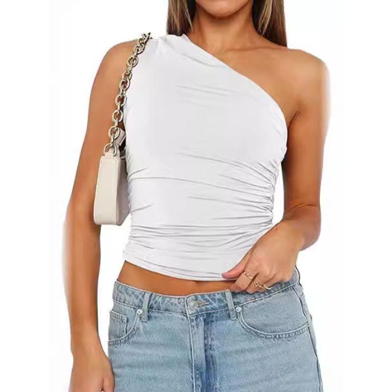 Solid Color Slanted Neck Sleeveless Top Women s Pure Color Diagonal Collar Sleeveless Tops White XS
Solid Color Slanted Neck Sleeveless Top Women s Pure Color Diagonal Collar Sleeveless Tops White XS