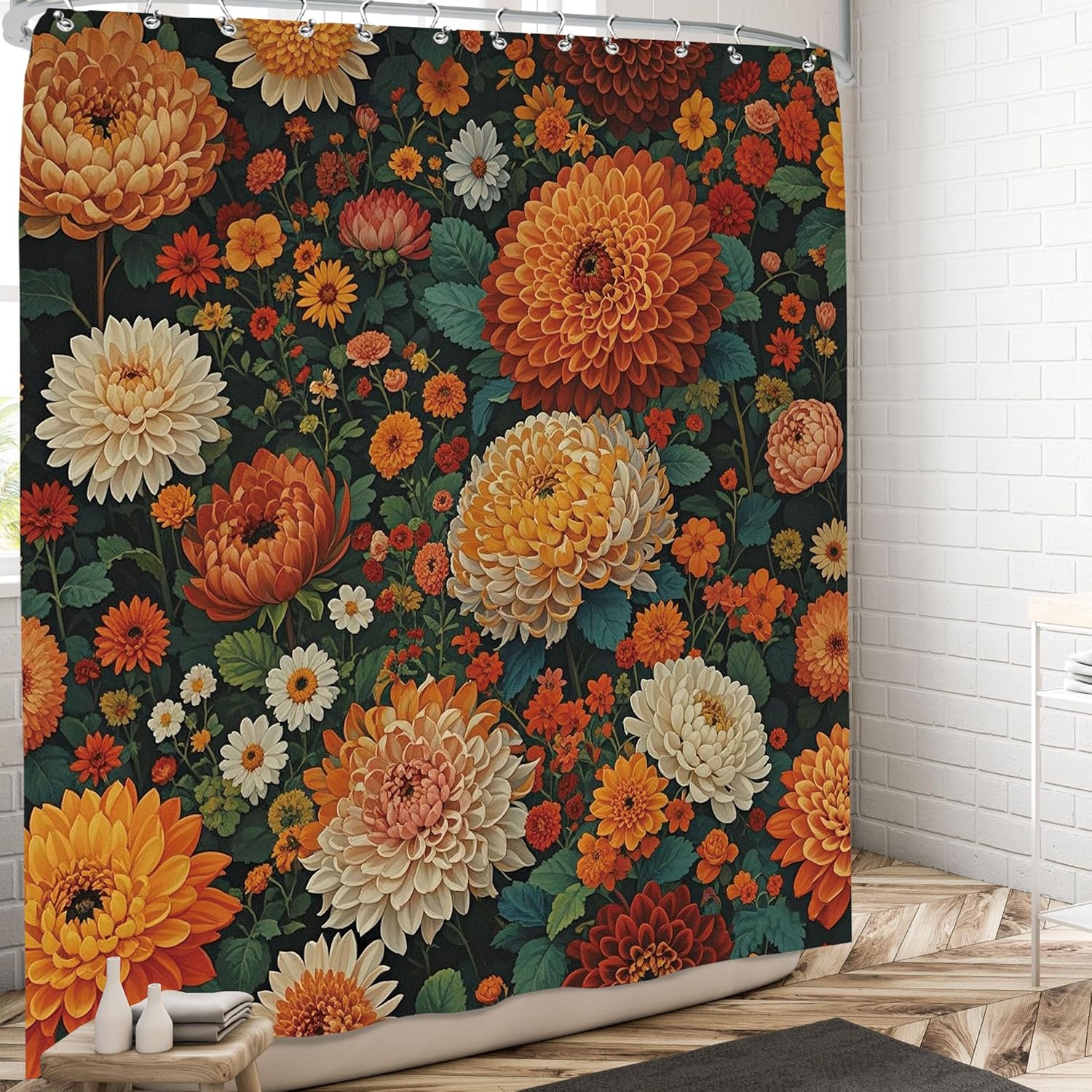 Boho Black Orange Dark Floral Shower Curtain For Bathroom Bohemian Flower Shower Curtains Retro Vintage Spring Peony Rose Bathtu W60H190(CM)-1 Pcs
Boho Black Orange Dark Floral Shower Curtain For Bathroom Bohemian Flower Shower Curtains Retro Vintage Spring Peony Rose Bathtu W60H190(CM)-1 Pcs