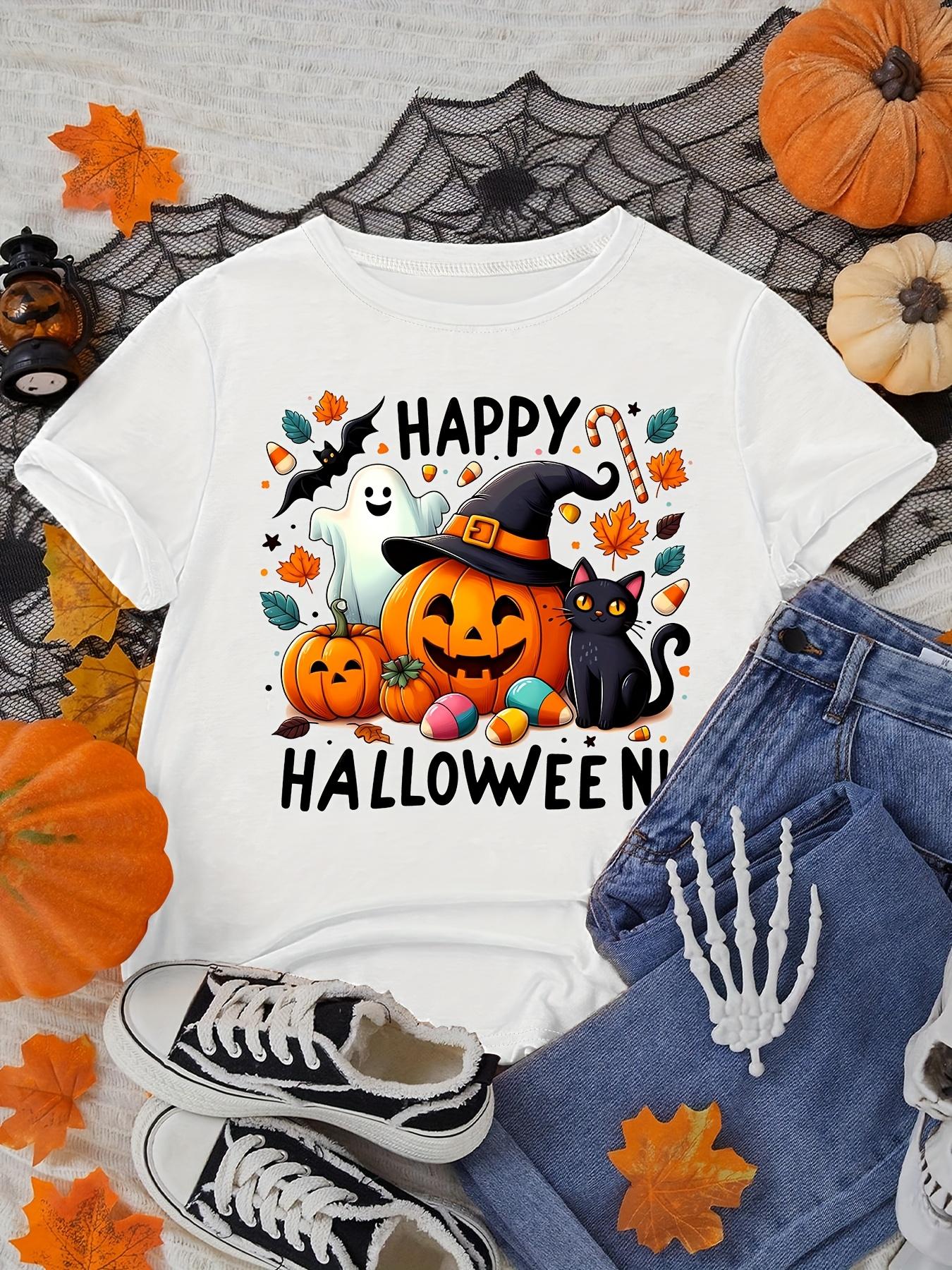 Spooky Pumpkin Cat Graphic Halloween Womens TShirt Short Sleeve Summer Short Sleeved Harajuku Streetwear Tops Tees 3XL
Spooky Pumpkin Cat Graphic Halloween Womens TShirt Short Sleeve Summer Short Sleeved Harajuku Streetwear Tops Tees 3XL