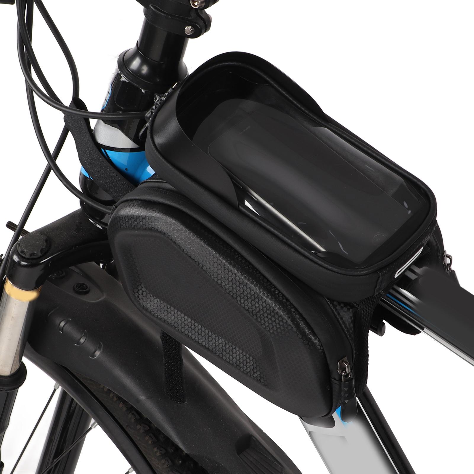 Bike Frame Bag PU Leather Waterproof Transparent Sun Visor Side Bags Stable Durable Bike Phone Bag for Phone Under 7.2in
Bike Frame Bag PU Leather Waterproof Transparent Sun Visor Side Bags Stable Durable Bike Phone Bag for Phone Under 7.2in