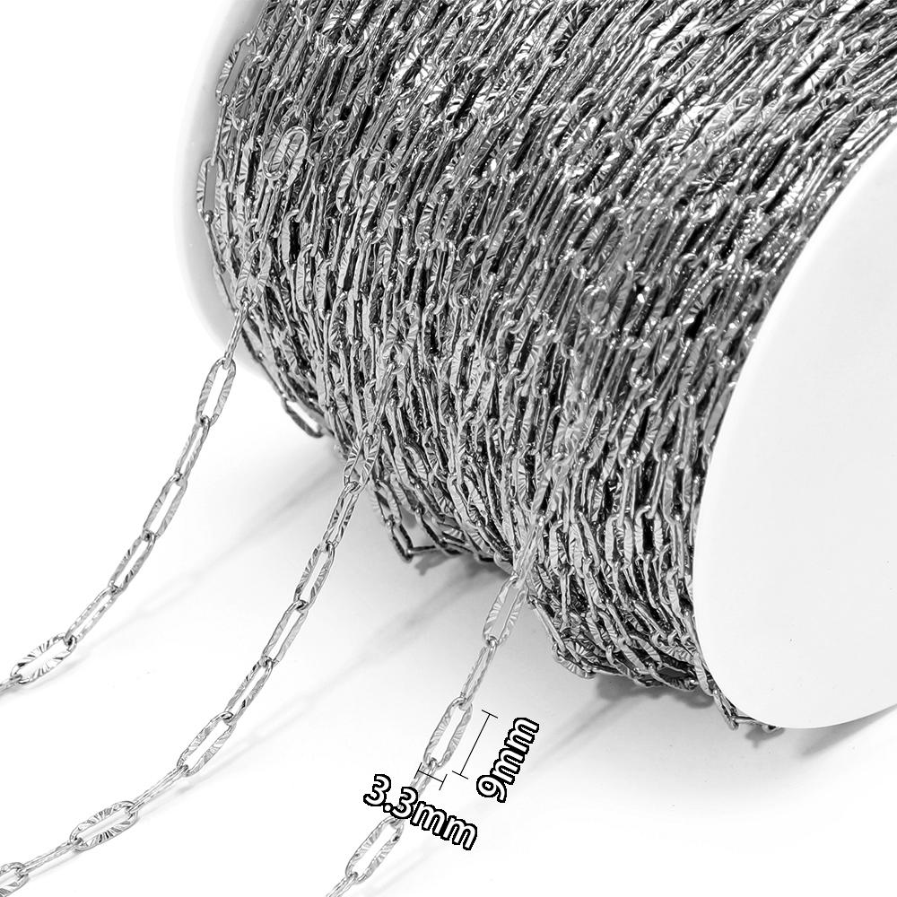 2 Meters Stainless Steel Oval Embossing Link Chains for DIY Jewelry Making Women Necklace Earrings Making Bracelets Supplies
2 Meters Stainless Steel Oval Embossing Link Chains for DIY Jewelry Making Women Necklace Earrings Making Bracelets Supplies