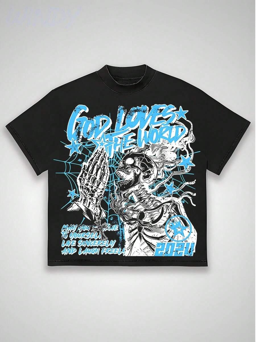 Unisexs Graphic 100 Cotton TShirt God Loves World Skull Prayer Round Street Art Outfit AllSeason S
Unisexs Graphic 100 Cotton TShirt God Loves World Skull Prayer Round Street Art Outfit AllSeason S