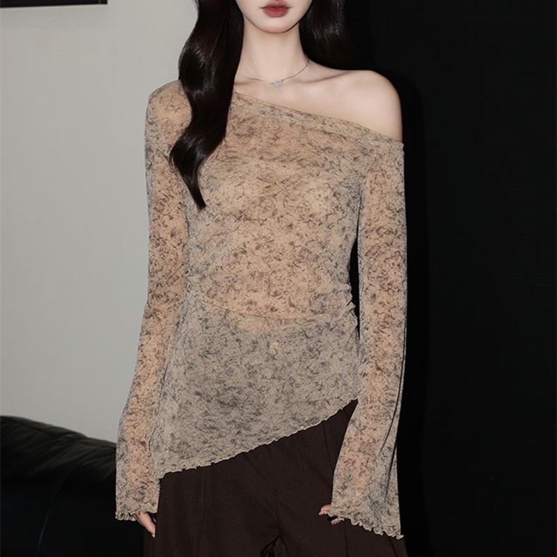 French Chic One-Shoulder Flared Sleeve T-shirt for Women - Slim-Fit Off-the-Shoulder Top for Spring/Autumn Fashion Large хаки
French Chic One-Shoulder Flared Sleeve T-shirt for Women - Slim-Fit Off-the-Shoulder Top for Spring/Autumn Fashion Large хаки