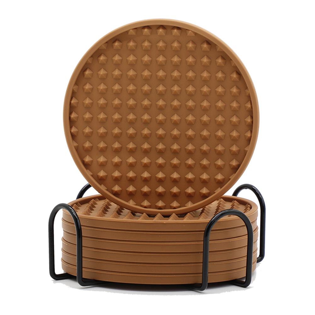 6pcs Silicone Coasters Non slip Non stick Dishwasher Safe Double Sided Heat Resistant Pads With Holder coffee
6pcs Silicone Coasters Non slip Non stick Dishwasher Safe Double Sided Heat Resistant Pads With Holder coffee