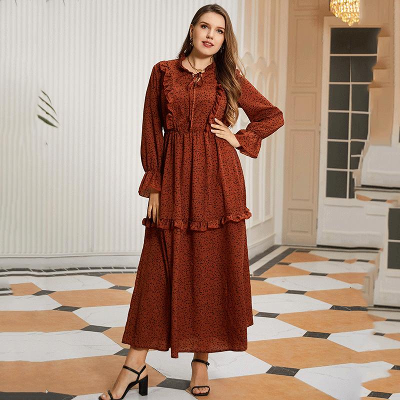 Женское платье с круглым вырезом и длинным рукавом с цветочным принтом. Высокая талия. Тонкое удобное дышащее легкое платье. Повседневная мода. Длинное платье больших размеров. 4XL
Женское платье с круглым вырезом и длинным рукавом с цветочным принтом. Высокая талия. Тонкое удобное дышащее легкое платье. Повседневная мода. Длинное платье больших размеров. 4XL