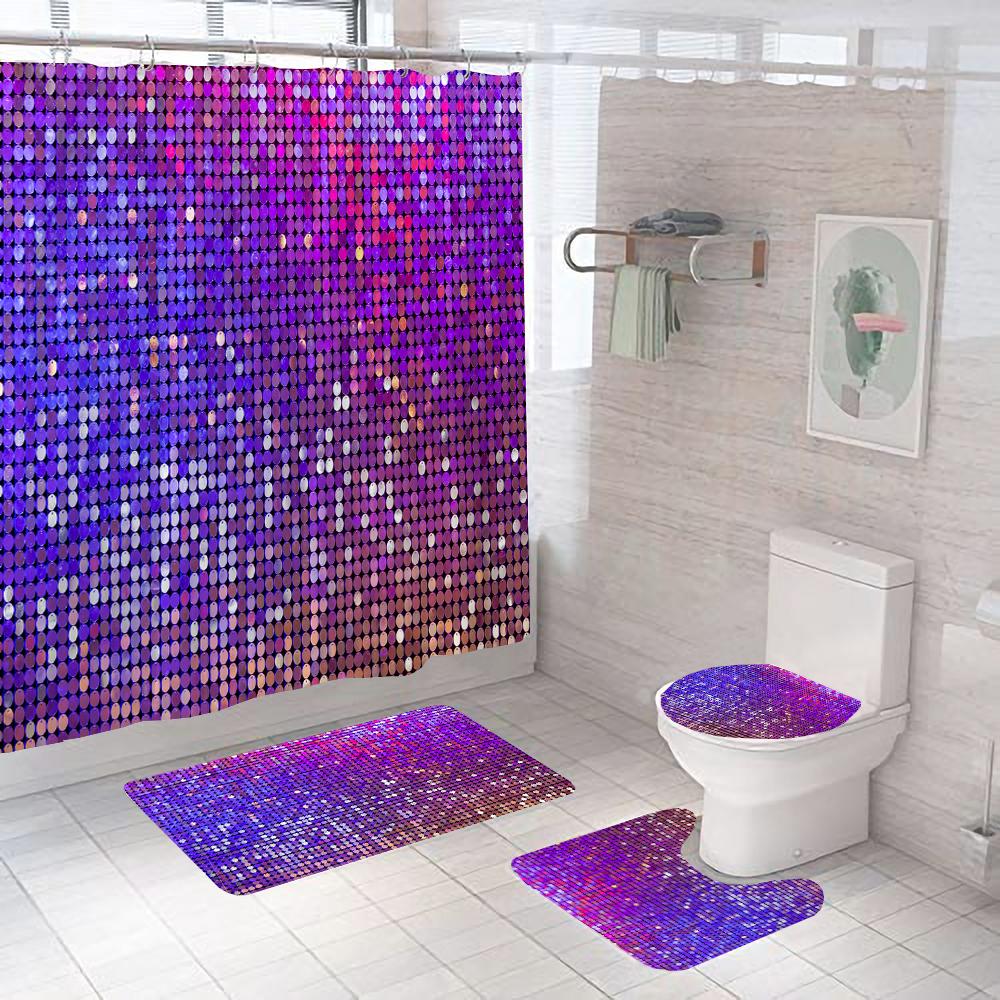 Gold Shiny Mosaic With Colorful Pattern Bathroom Shower Curtains Toilet Lid Cover Mats Non-Slip Carpet Bath Rugs Home Decor W60H190(CM)-1 Pcs
Gold Shiny Mosaic With Colorful Pattern Bathroom Shower Curtains Toilet Lid Cover Mats Non-Slip Carpet Bath Rugs Home Decor W60H190(CM)-1 Pcs