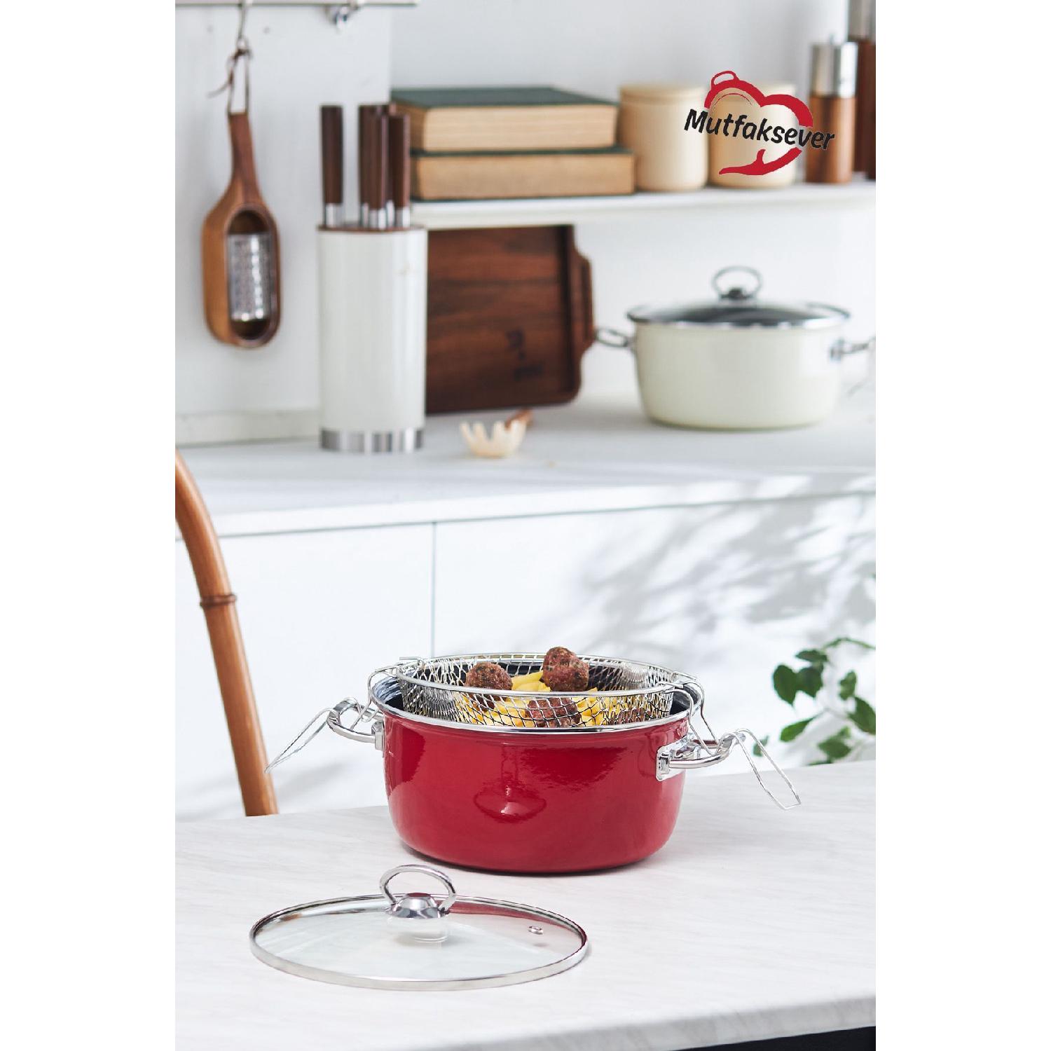 Kitchen -lover Induction Based Enamel Frying Pot 22 Cm Red червоний 
Kitchen -lover Induction Based Enamel Frying Pot 22 Cm Red червоний