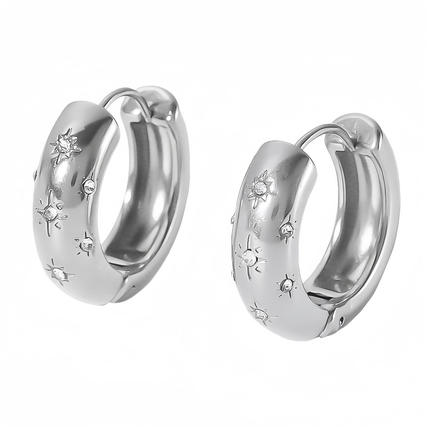 Classic Inlaid Zircon Hoop Earrings for Women, Stainless Steel Plated with 18K Gold, Exquisite Earrings
Classic Inlaid Zircon Hoop Earrings for Women, Stainless Steel Plated with 18K Gold, Exquisite Earrings