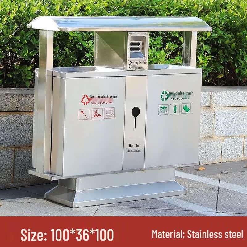 Outdoor Stainless Steel Waste Sorting Bin
Outdoor Stainless Steel Waste Sorting Bin